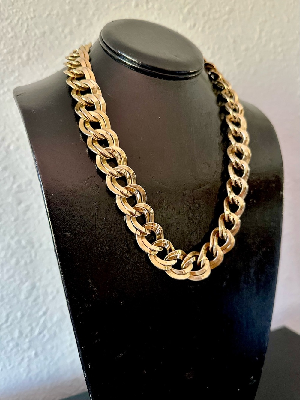 Monet Vintage Gold-Tone Chunky Curb Chain Necklace - Picture 2 of 5